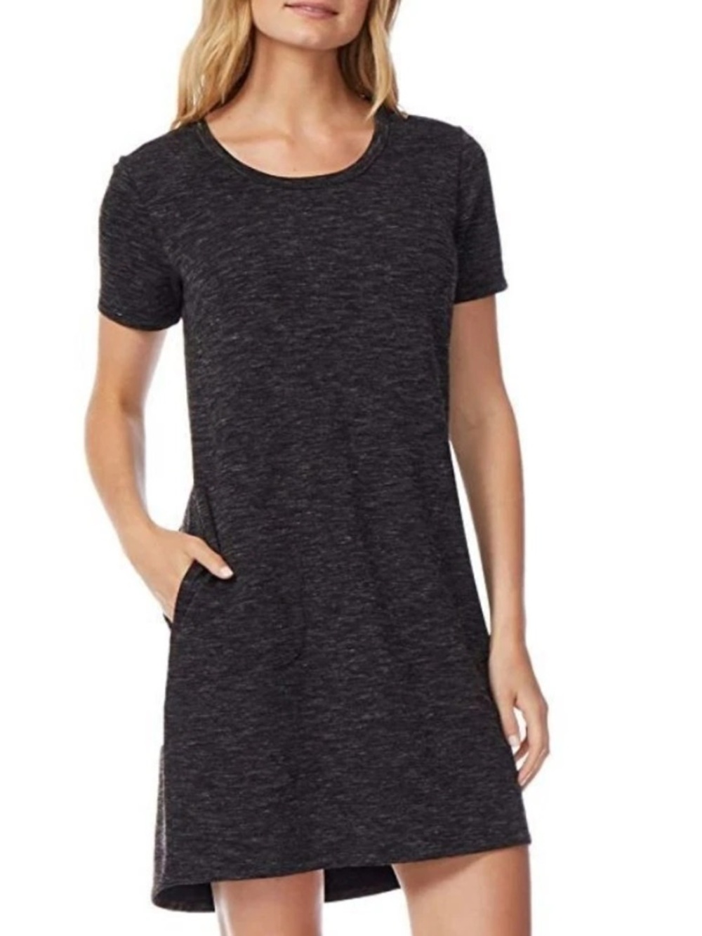 32 Degrees Heather Charcoal Short Sleeve Mini Dress NWOT - Picture 3 of 5